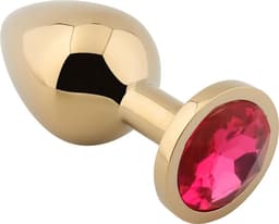 Banoch - Buttplug Aurora Hot Pink gold Medium - gouden Metalen buttplug - Diamant steen - Roze — thumbnail 1