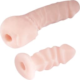 Strap on harnas ULTRA - met 2 voorbind dildo's. Anaal en vaginaal te gebruiken - zwart — thumbnail 3