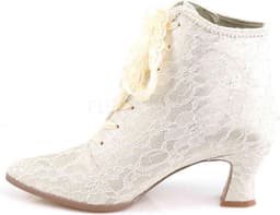 EU 38 = US 8 | VICTORIAN-30 | 2 3/4 Flaired Heel Lace Up Ankle Bootie w/Lace Overlay — thumbnail 3