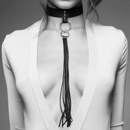 Bijoux Indiscrets Maze Choker met franje - Zwart — thumbnail 4
