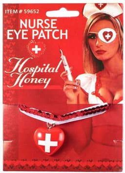Fun Novelties - Halsband/ketting - Verpleegster - Rood/Wit - Met Hartje - One Size — thumbnail 2
