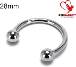 Eikelring RVS - 28MM – Met Kogeluiteinden – Intiem Accessoire – Staal — thumbnail 2