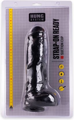 HUNG System - Zac - Dildo - Met Vac-U-Lock - Large - Zwart — thumbnail 2