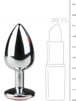 Metalen buttplug Zilver/Roze - S — thumbnail 4