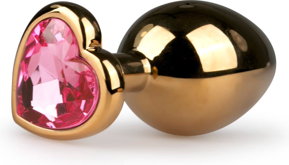 EasyToys - Buttplug met Hartje - Sex Toys voor Mannen en Vrouwen - Buttplugs - Goud/Roze — afbeelding 1