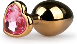 EasyToys - Buttplug met Hartje - Sex Toys voor Mannen en Vrouwen - Buttplugs - Goud/Roze — thumbnail 1