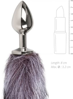 Medium zilverkleurige buttplug met vossenstaart — thumbnail 5