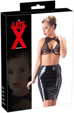LateX – Latex Rok Wetlook en Extreem Spannend voor Feesten Taille Hoog en Knie Lang– Maat L – Zwart — thumbnail 5