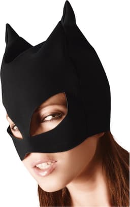 Bad Kitty – Fluwelen Wilde Kat Hoofd Masker met Puntige Oren en Open Mond – Zwart — thumbnail 5