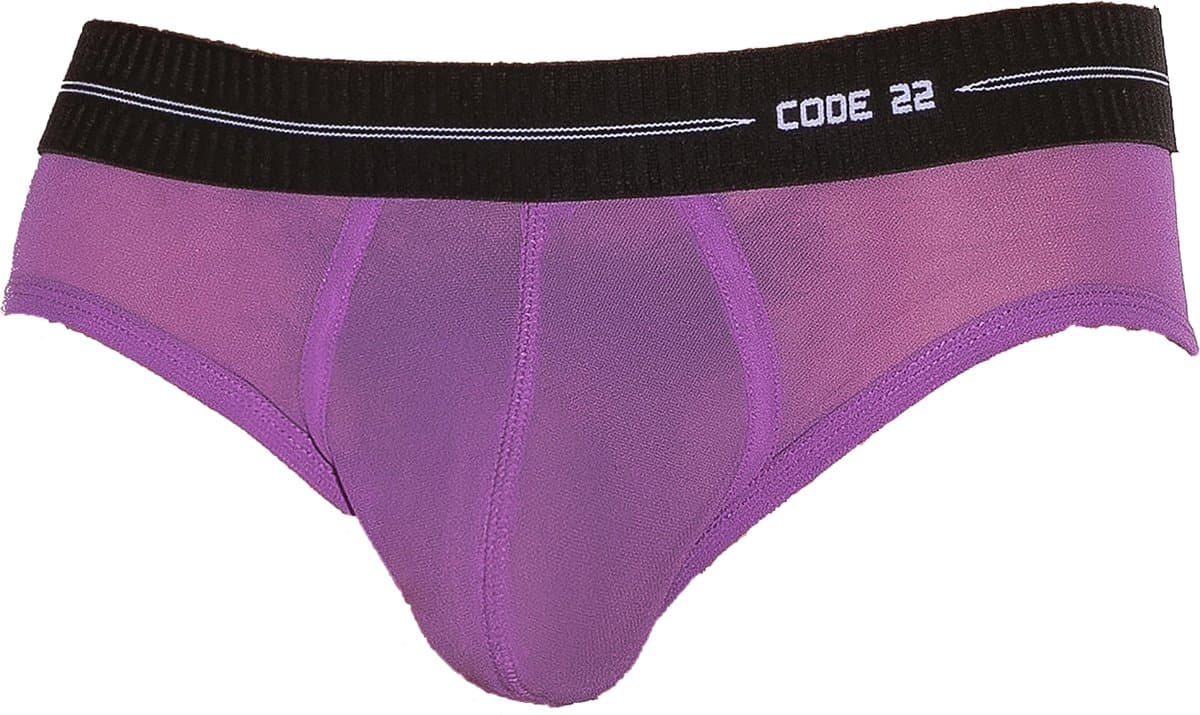 CODE 22 Sheer Mesh Brief Grape - MAAT M - Erotisch Heren Ondergoed - Slip voor Man - Sexy mannen Slip — afbeelding 1