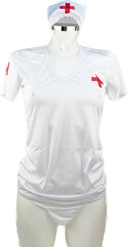 BamBella ® Sexy Cosplay Rollenspel kleding - Onesize - outfit dames Zuster pak wit — thumbnail 1