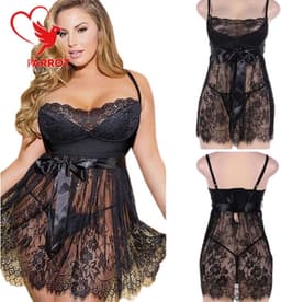 Plus Size Sexy Lingerie Dames - Grote maten - Erotisch - Transparant — thumbnail 1