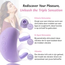 Fae® Vibrator voor Vrouwen - Clitoris & G spot Stimulator - Zuig en druk functie - Penetratie Dildo - Sex Toys voor Vrouwen en koppels - Seksspeeltjes - Thrive Series - Periwinkle Purple — thumbnail 6