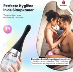 Rosebay Elektrische Intieme Douche - Anaal Douche- Vaginale vaginaal - Spoelen - Deluxe - Klysma set - Shower mannen en vrouwen Constipatie darmreiniging - Zwart — thumbnail 5