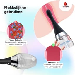 Rosebay Elektrische Intieme Douche - Anaal Douche- Vaginale vaginaal - Spoelen - Deluxe - Klysma set - Shower mannen en vrouwen Constipatie darmreiniging - Zwart — thumbnail 9