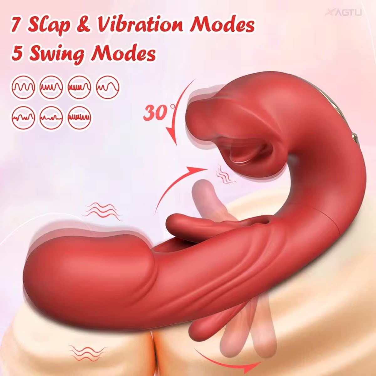 Rood Mond Vibrator - Trilt – 5 bijt Standen - 7 Vibrator Standen– Rode Siliconen Vibrator - Bijt-Zuig -Clitoris Stimulator – Intense Sex Orgasme – Seks speeltjes – Cadeau - Vrouw - Voor haar — afbeelding 1