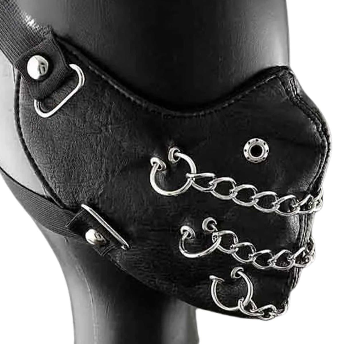 Gezichtsmasker BDSM Ketting PRO Deluxe - Masquerade - Bondage - Seks masker - Leder en katoen - One size — afbeelding 1