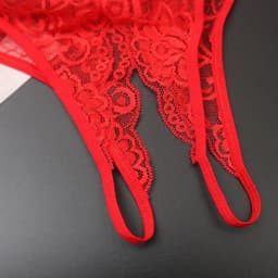 Erotische String Met Open Kruis I Sexy Slipje I Slip I Erotisch Ondergoed I Met Strik I One Size I Voor Heupomtrek 70-110 CM I Zwart — thumbnail 3