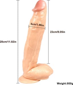 XXL DILDO 28 cm - Dildo met zuignap - Groot formaat - Prettige aderen - PVC - 28 cm - Vaginaal en Anaal — thumbnail 9