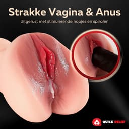 Quick Relief Amy™ - Masturbator - Pocket Pussy - Realistische 2 in 1 Vagina en Anus - Sex Toy voor Mannen - Roze — thumbnail 10