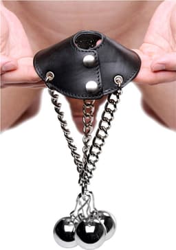 Strict Leather Parachute Ballstretcher Met Spikes — thumbnail 3