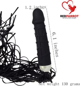 Vibrator Zweep - Zwart - 10 Vibratiestanden - Flogger - BDSM - 2 In 1 — thumbnail 5