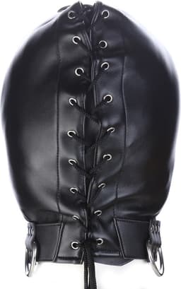 Smooth Leatherlook SM Fetish Masker Zwart - Spannend voor koppels - Masker - Sex speeltjes - Sex toys - SM toys - Erotiek - Bondage - Sexspelletjes voor mannen en vrouwen – Seksspeeltjes - Mouthzipper - SM masker - Fetish masker - Bondage masker — thumbnail 3