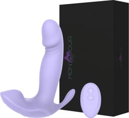 MontAmour Syra – Roterende Vibrator voor Vrouwen – G-Spot & Clitoris Stimulator – 10 Rotatie- & 10 Vibratiestanden – Dildo Vibrator – Met Afstandsbediening – Oplaadbaar – Waterdicht – Siliconen – Sex Toys voor Vrouwen- veilig geen wifi - Lila - Paars — thumbnail 1