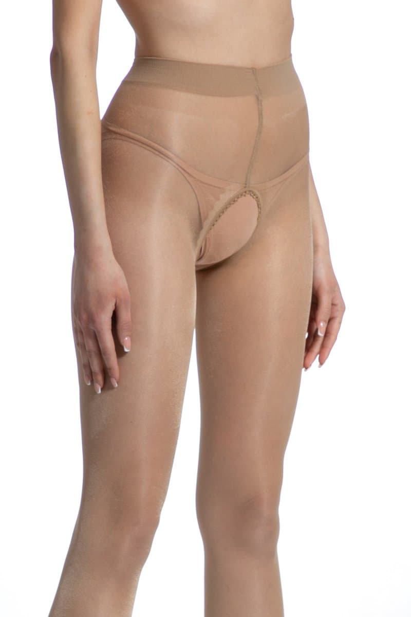 Panty open kruis - 20 Denier - Kleur: Beige - Maat: L/XL - Model: Gloss - Merk: Amour — afbeelding 1