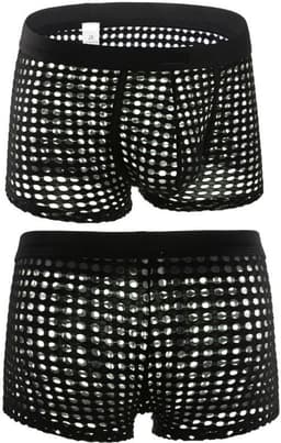 Sexy Transparante Mesh Boxershort voor Heren – Zwart herenondergoed – Doorschijnende Boxer - Maat L — thumbnail 4