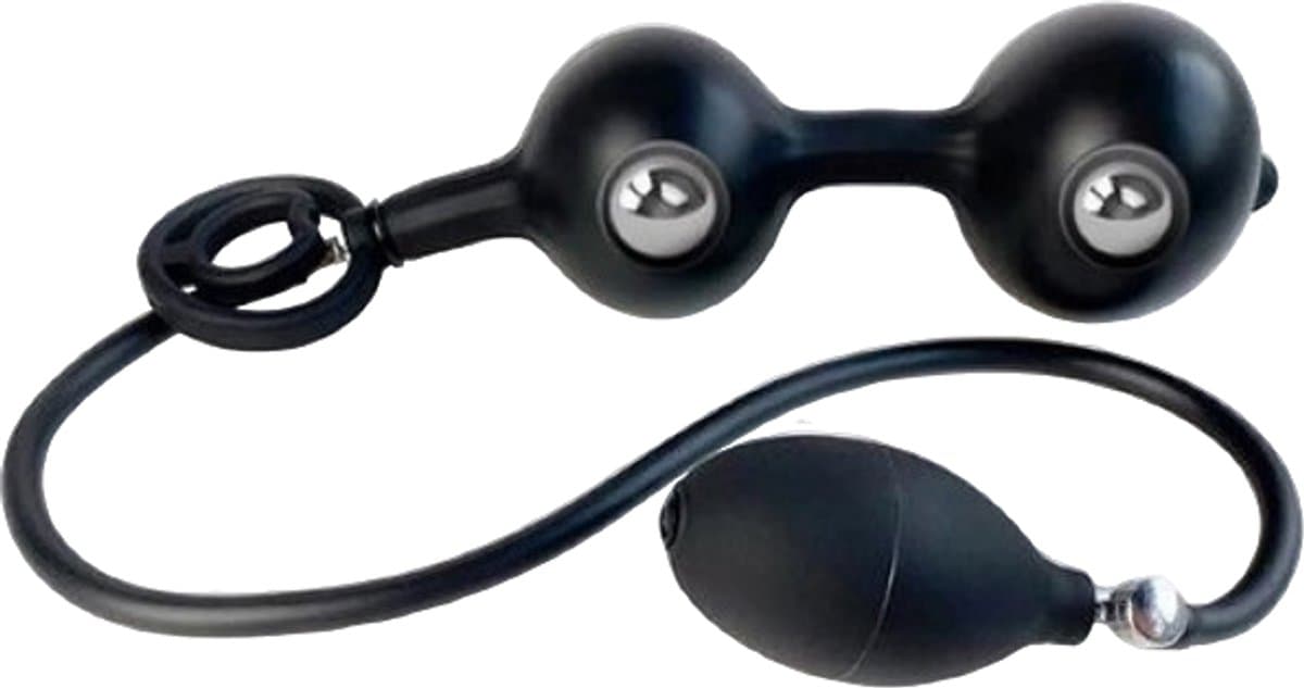 Dubbele opblaasbare buttplug - Magnetisch vibrerend - Inclusief penisring — afbeelding 1