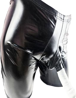 BamBella ® - Boxer short - Maat S/M - Datex Zwart penis sleeve korte broek SM kleding BDSM erotische heren kleding ondergoed lingerie onderbroek — thumbnail 5