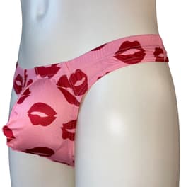 LekkerStout Heren String Kusjes-Print - Roze/Rood - Sexy Herenondergoed - Maat L | ( LS246 ) — thumbnail 4