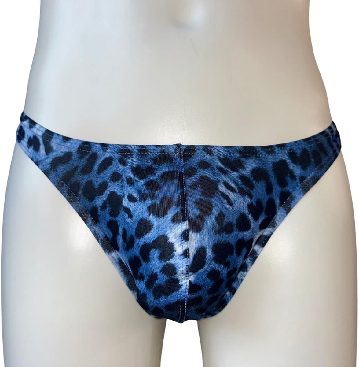 LekkerStout Heren Luipaard String - Blauw/Zwart - Sexy Herenondergoed | M | ( LS189 ) — afbeelding 1
