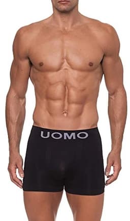 Channo men's boxer shorts, pack of 12, lycra boxer shorts, seamless, soft and comfortable UOMO Collection, Pack of 12 Black, L — thumbnail 3