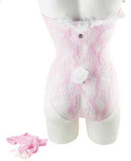 BamBella ® Sexy Cosplay Rollenspel kleding - Onesize - outfit dames bunny pak wit roze jumpsuit set — thumbnail 2