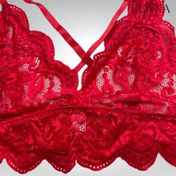 Elana Sorina – Luxe Kant Lingerie Set met Bh, String & Jarretels – Verleidelijke Dames Lingerie – S – Rood — thumbnail 4