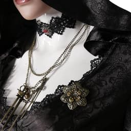 Vampire Madam Gothic Kostuum met Kap voor Dames - Cosplay Outfit voor Halloween en Carnaval — thumbnail 2