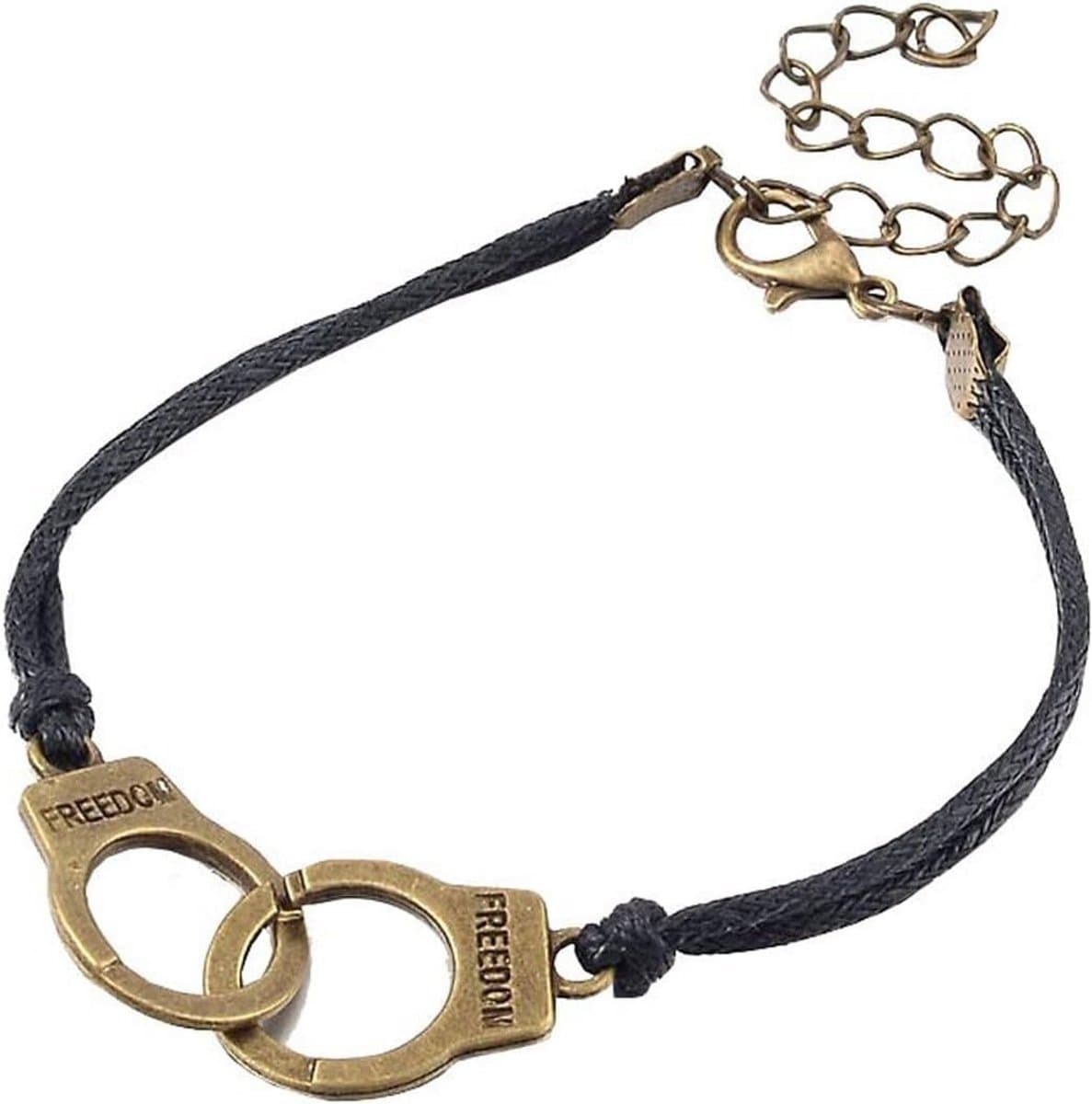 Handboeien Armband Bronskleurig Metaal - Verstelbare Dames & Meisjes Charm Armband — afbeelding 1