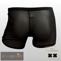 Heren Boxer Kant Zwart Transparant Mesh - Sexy Heren Lingerie - Maat L | LS230 — thumbnail 3