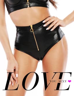 Korte Bustier met Pofmouwen van Imitatieleer voor Dames — thumbnail 5