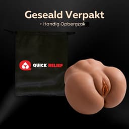Quick Relief Ashleé™ - Masturbator - Pocket Pussy - Masturbator voor man - 2 in 1 Vagina en Anus - Sex toys voor mannen - Bruin — thumbnail 5