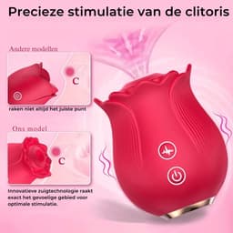 SF Toys – Roos Vibrator rood - 12 Zuigstanden - Clitoris Stimulator - Waterdicht - USB Oplaadbaar - Siliconen - Beschikbaar in 3 kleuren — thumbnail 8