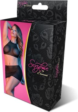 Magic Silk Polka Dot Mesh Halter & Rok Set - M black L/X — thumbnail 5