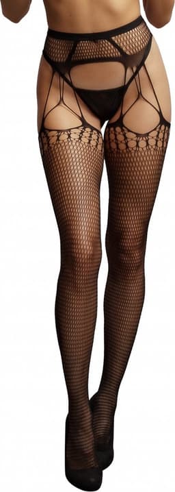 Shredded Suspender Pantyhose - Black - O/SO/S — thumbnail 9