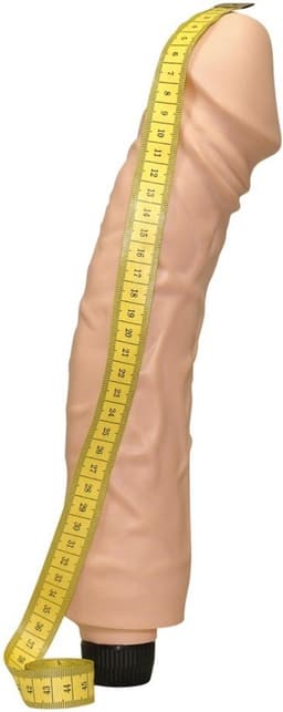 You2Toys – Giant Lover XXL Vibrator met Aders en Verdikte Eikel – 33 cm – beigeig — thumbnail 4