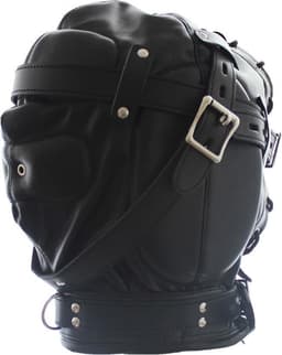 Banoch - Reticent Hood Black -Zwart bondage Masker van pu Leer | BDSM — thumbnail 7