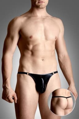 SoftLine Collection - Sexy G-string met wetlook uiterlijk zwart Onesize S t/m L — thumbnail 2