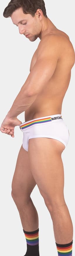 Barcode Berlin Backless Brief Pride White - MAAT L - Erotisch Heren Ondergoed - Slip voor Man - Sexy mannen Slip — thumbnail 3