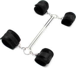 Rimba - Korte spreader bar Van Metaal Met vier Losse Boeien - Zwart — thumbnail 4